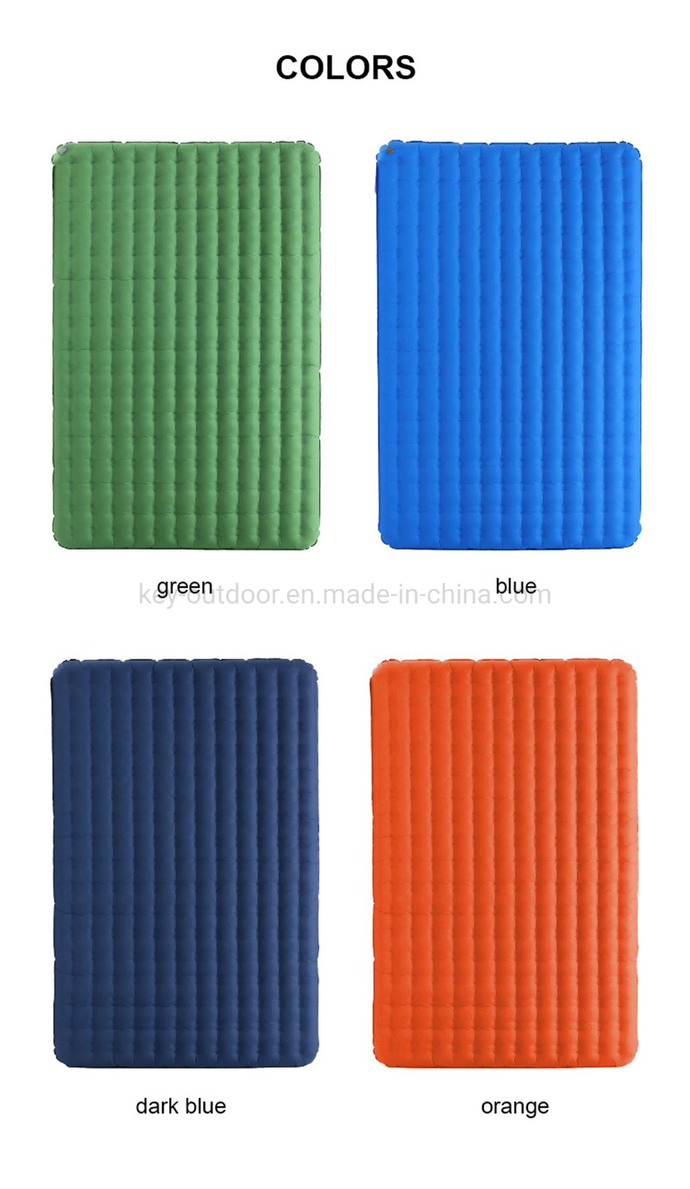 Unsportgym Double Camping Inflatable Camping Pad Foot Press Ultralight 2 Person Camping Mat Mattress Sleeping Pad with Pillow