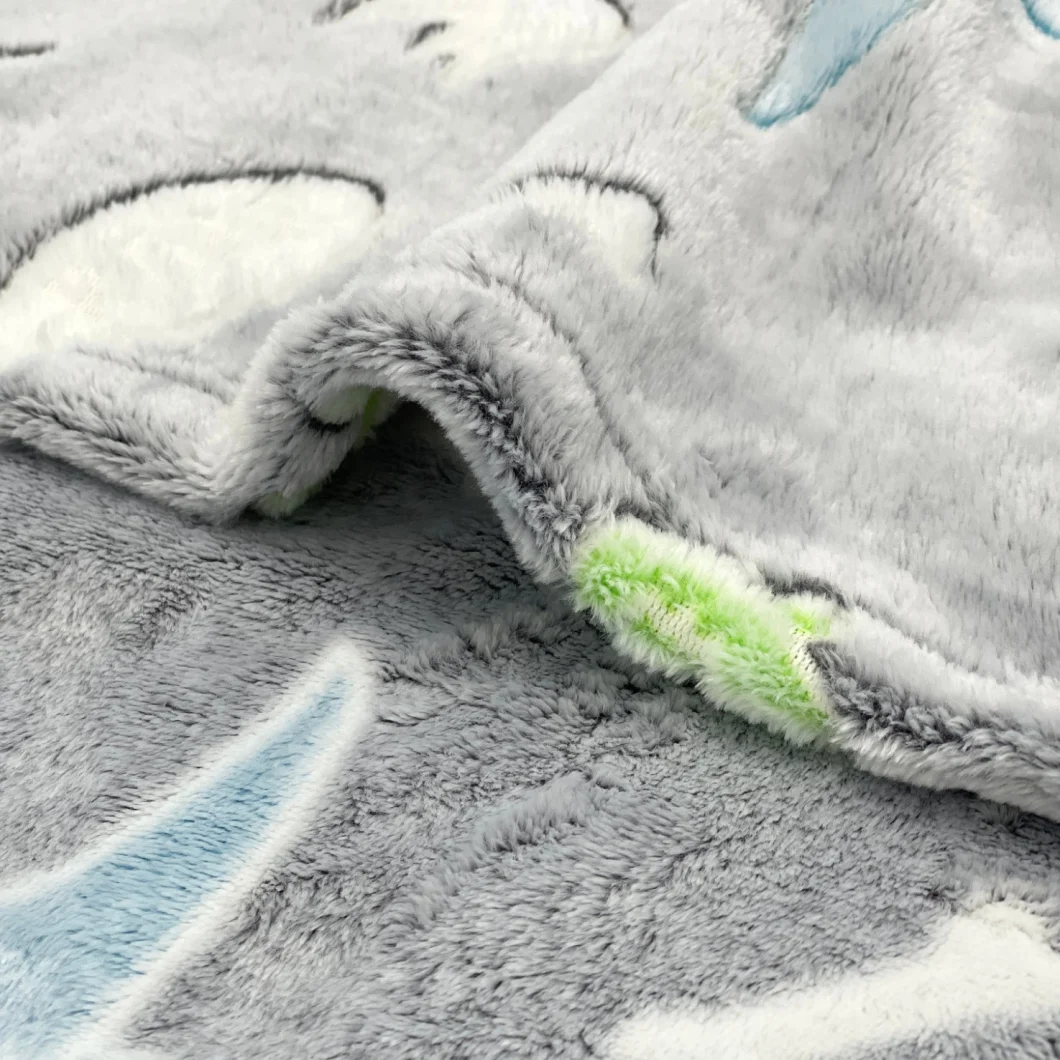 Dinosaur Fluorescent Grow in The Dark Flannel Fleece Blankets