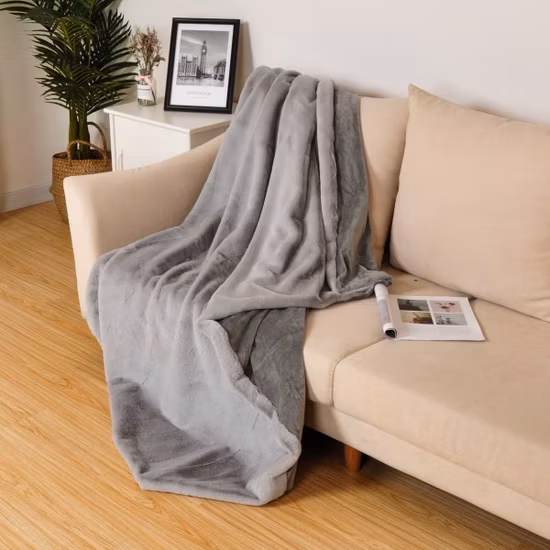 Coperta super morbida in poliestere al 100% all'ingrosso Coperta calda in Sherpa solida