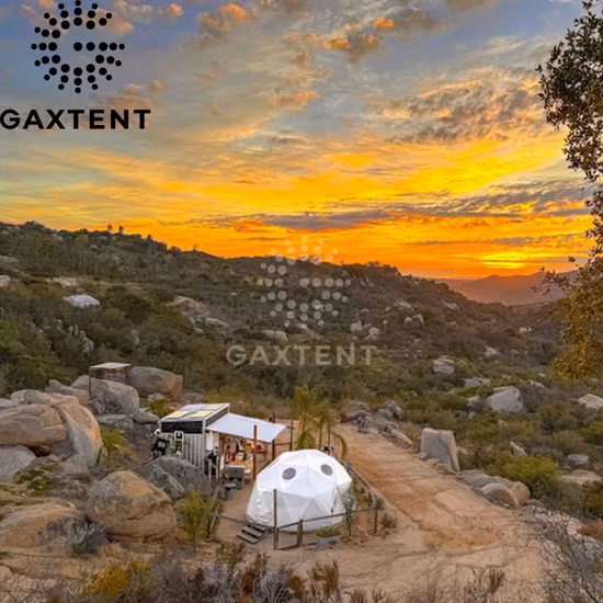 Tenda a cupola glamping di lusso per esterni, tenda a cupola geodetica per casa glamping