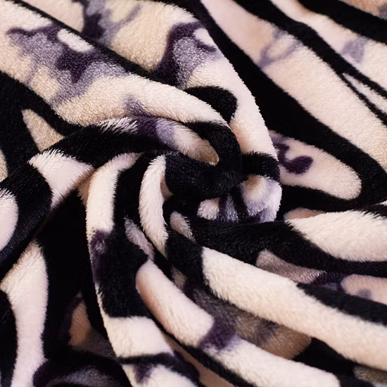 Coperta calda reversibile in pile di flanella spessa con motivo zebrato